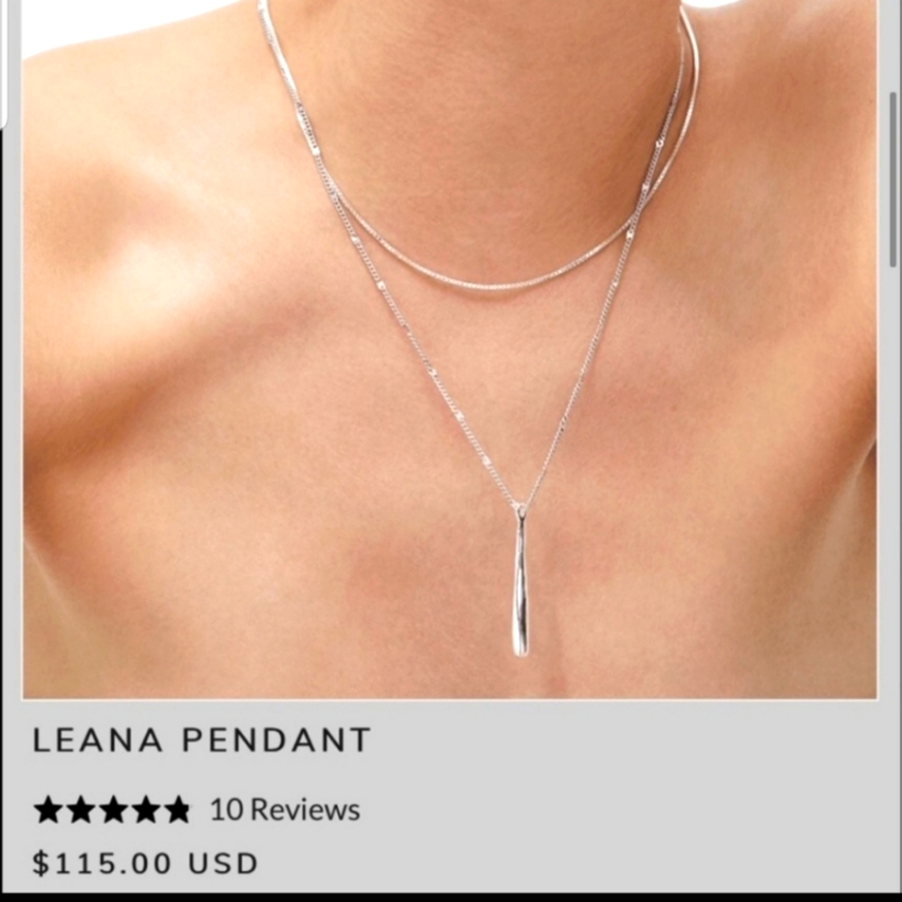 Jenny Bird Leana Pendant Necklace Silver Brand New Fab Fit Fun